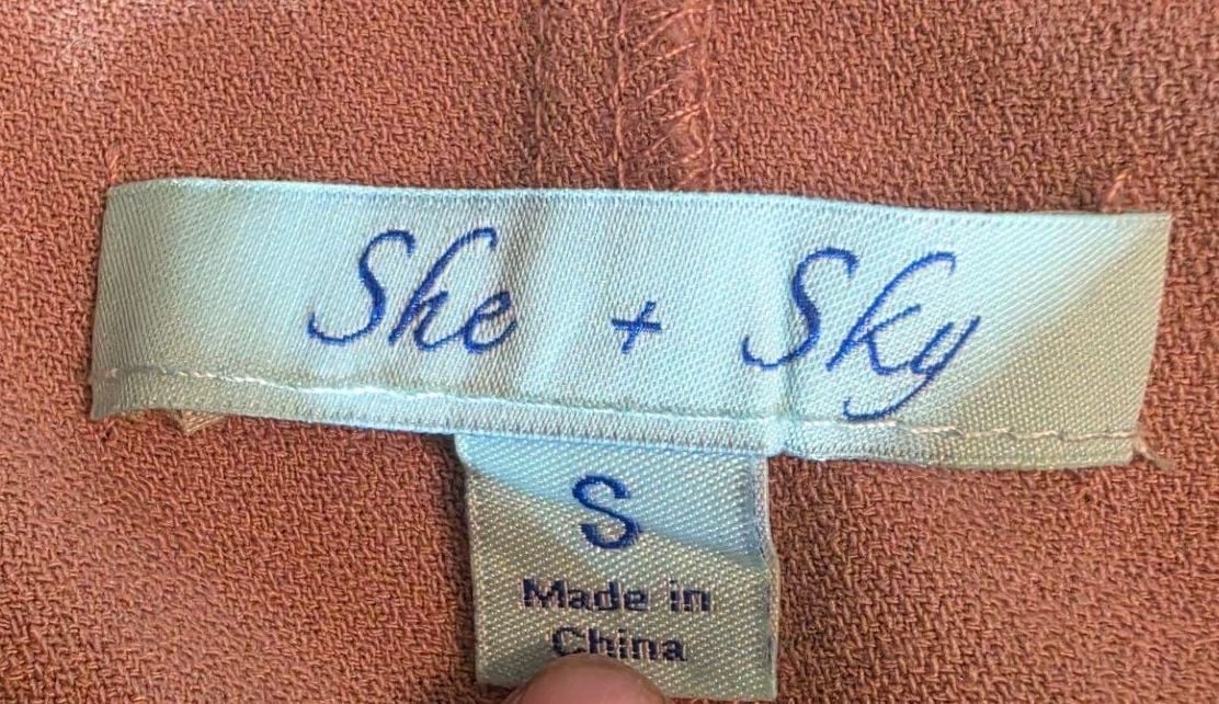 She + Sky Light Brown Draped Open Front Cardigan Vest Size S 2