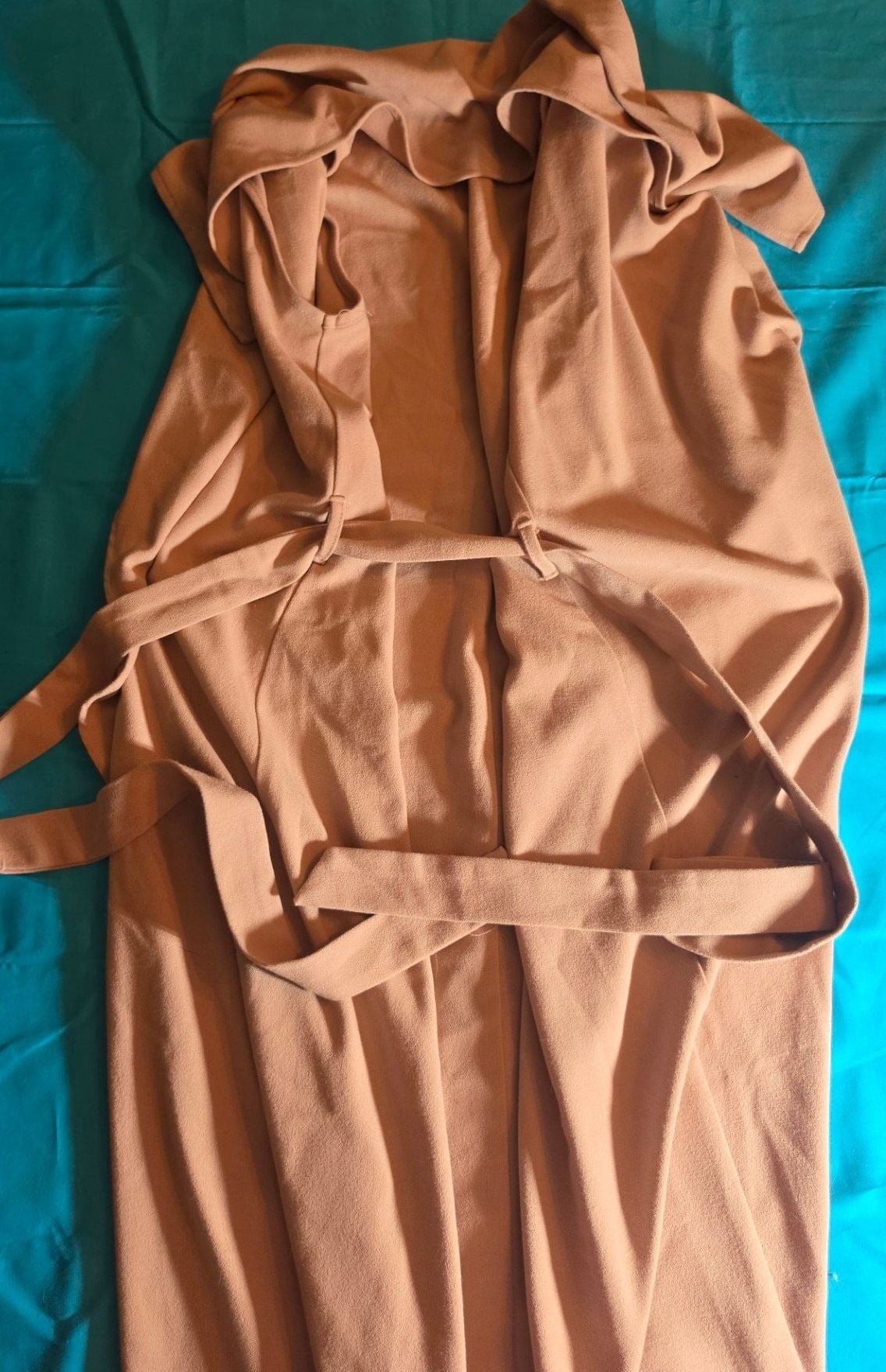 She + Sky Light Brown Draped Open Front Cardigan Vest Size S 3