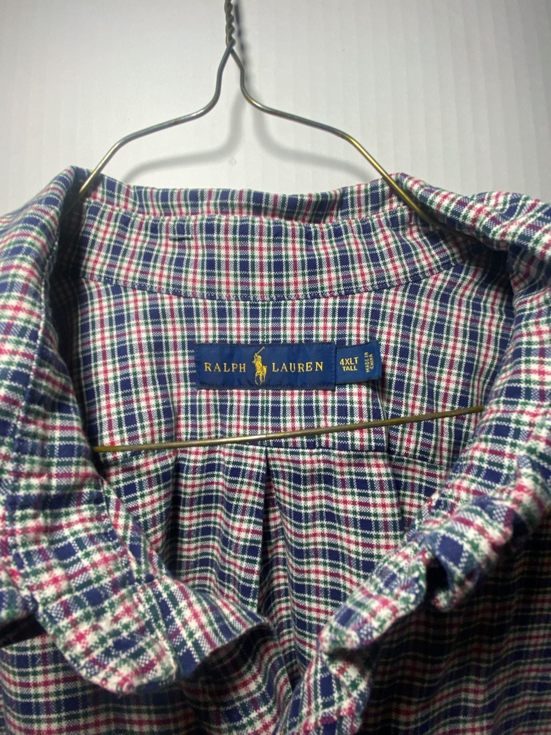 Vintage Ralph Lauren Men’s 4XLT Big & Tall Button Down Long Sleeve Plaid Casual 4