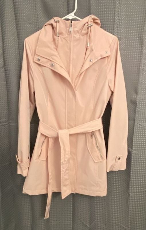 Nautica Women's Belted Hooded Raincoat Jacket 4