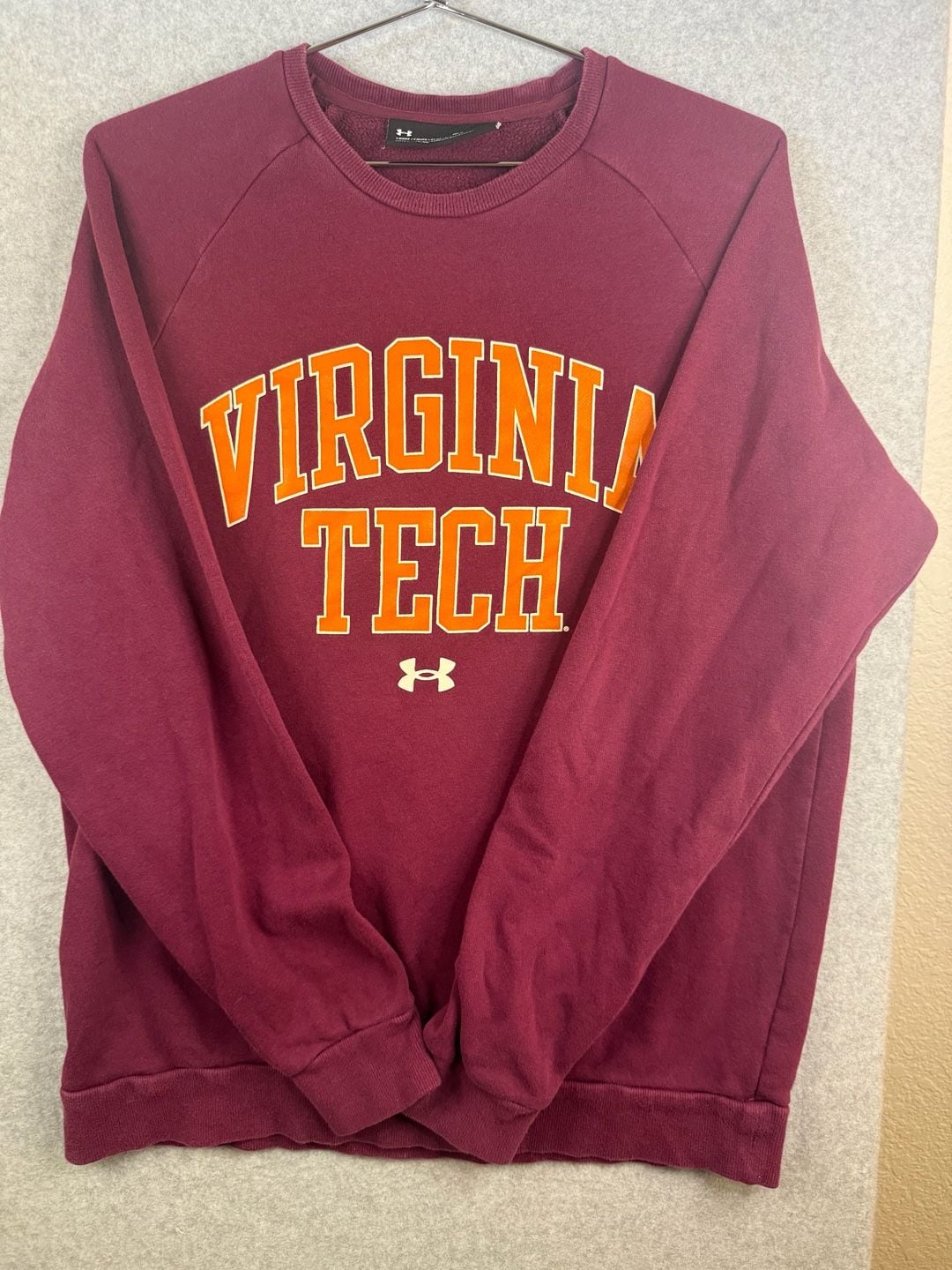 Under Armour Virginia Tech Hokies Maroon Crewneck Sweatshirt Medium 5
