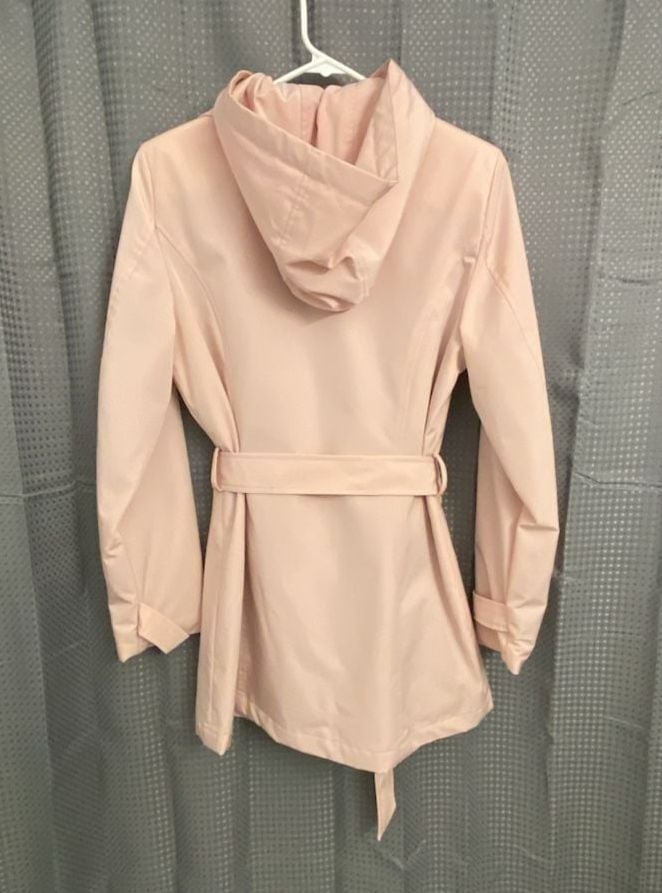 Nautica Women's Belted Hooded Raincoat Jacket 5
