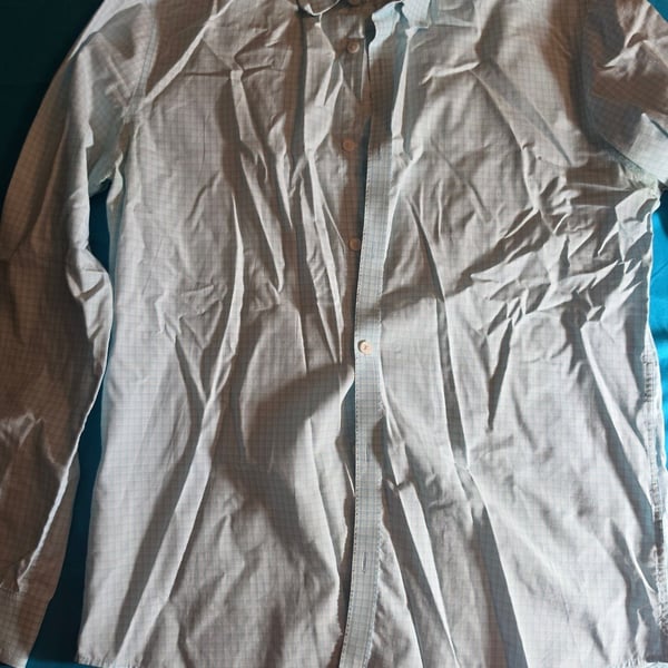 Calvin Klein Men's Light Blue Plaid Infinite Cool Non-Iron Slim Fit Size M