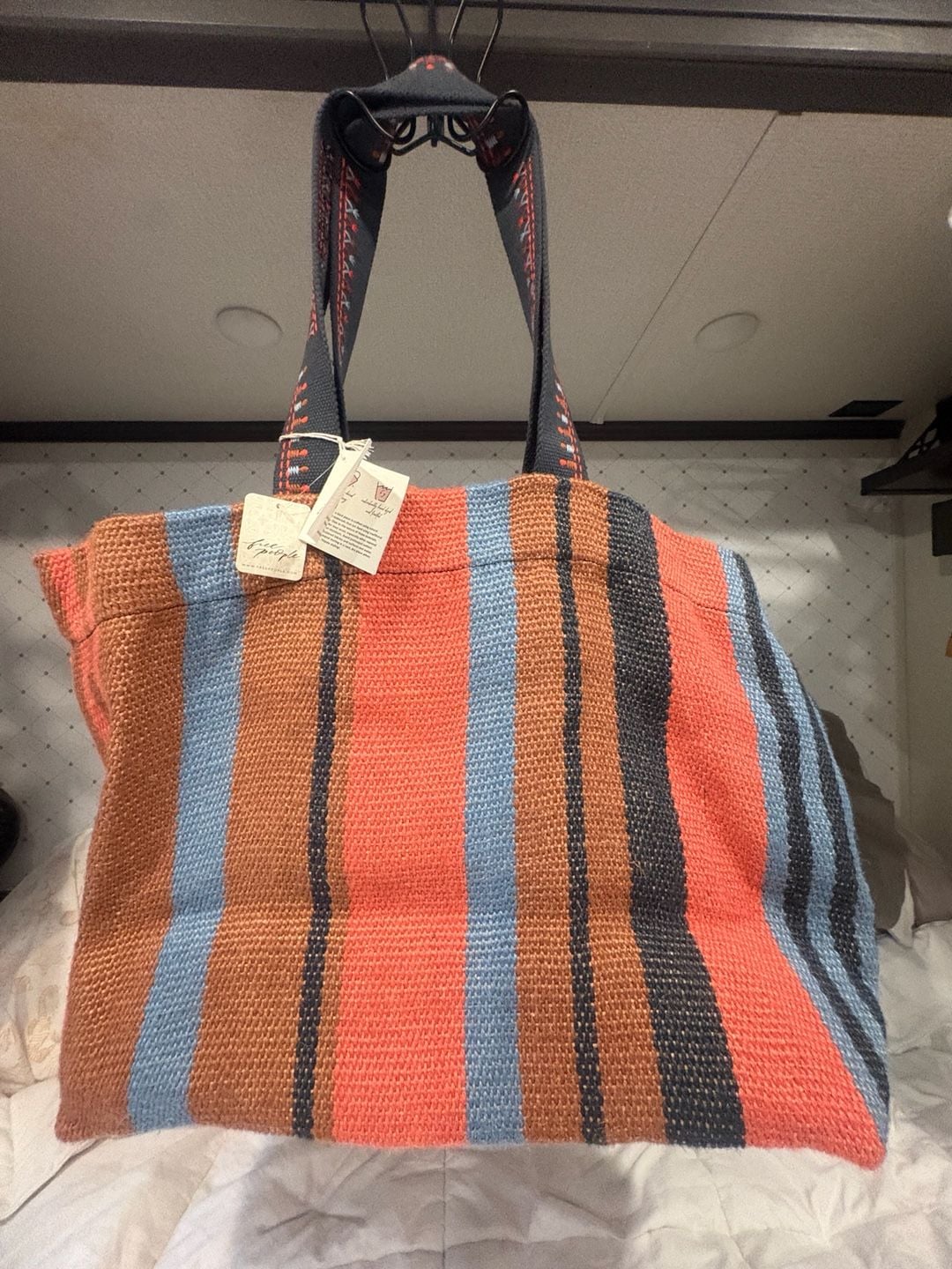 Free People Copacabana Tote Bag Coral Crush 3