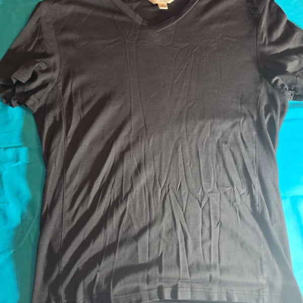 Calvin Klein Body Fit Black V-Neck T-Shirt with ck Logo