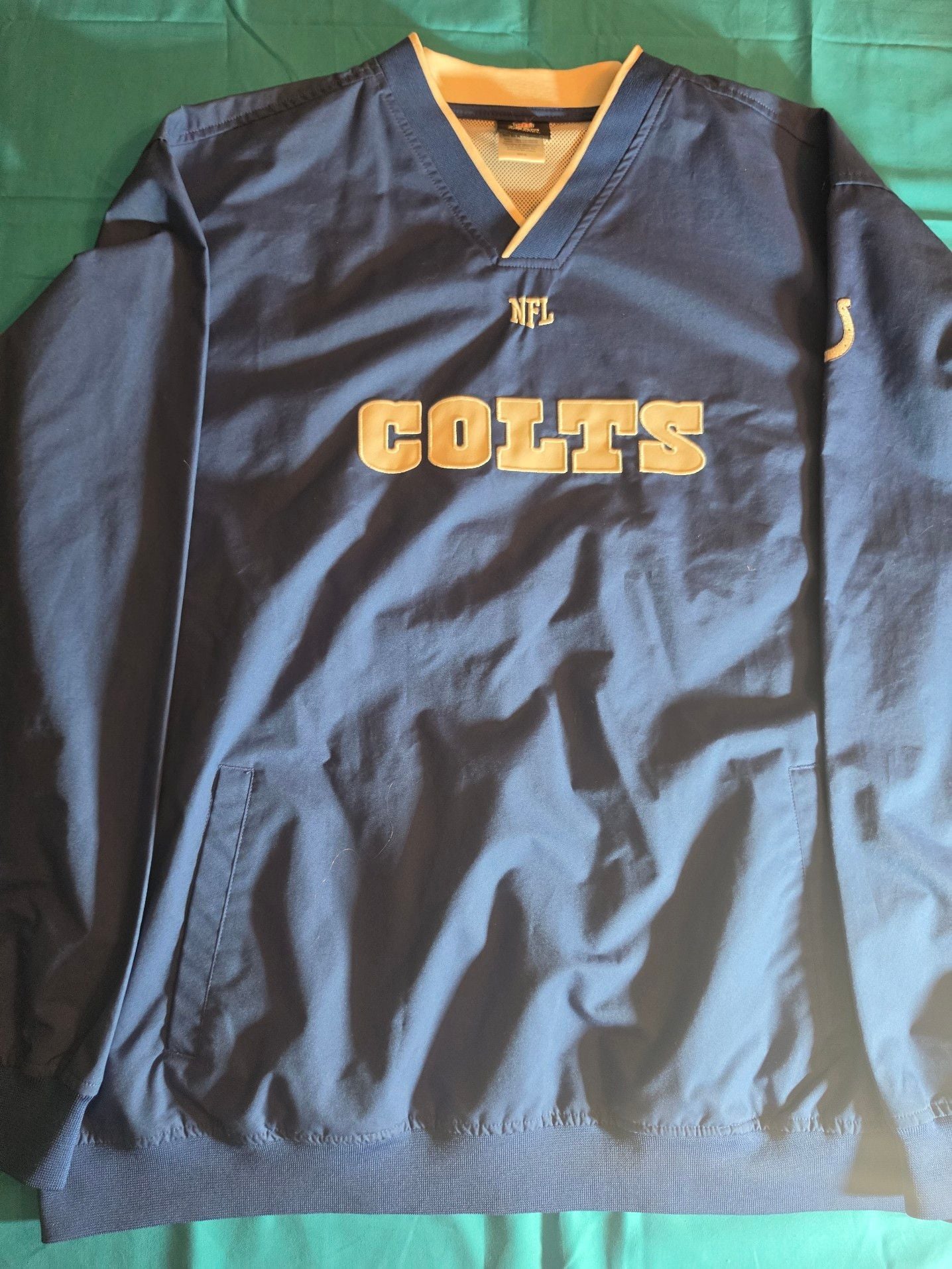 Vintage NFL Indianapolis Colts Team Apparel V-Neck Windbreaker Pullover Jacket Size XL 2