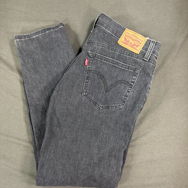 Levi's Boyfriend Jeans Women's Size 28 Grey Black Denim Stretch