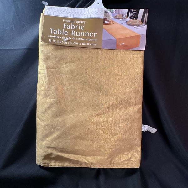 Premium Quality Metallic Fabric Table Runner Gold 13 in x 72 in