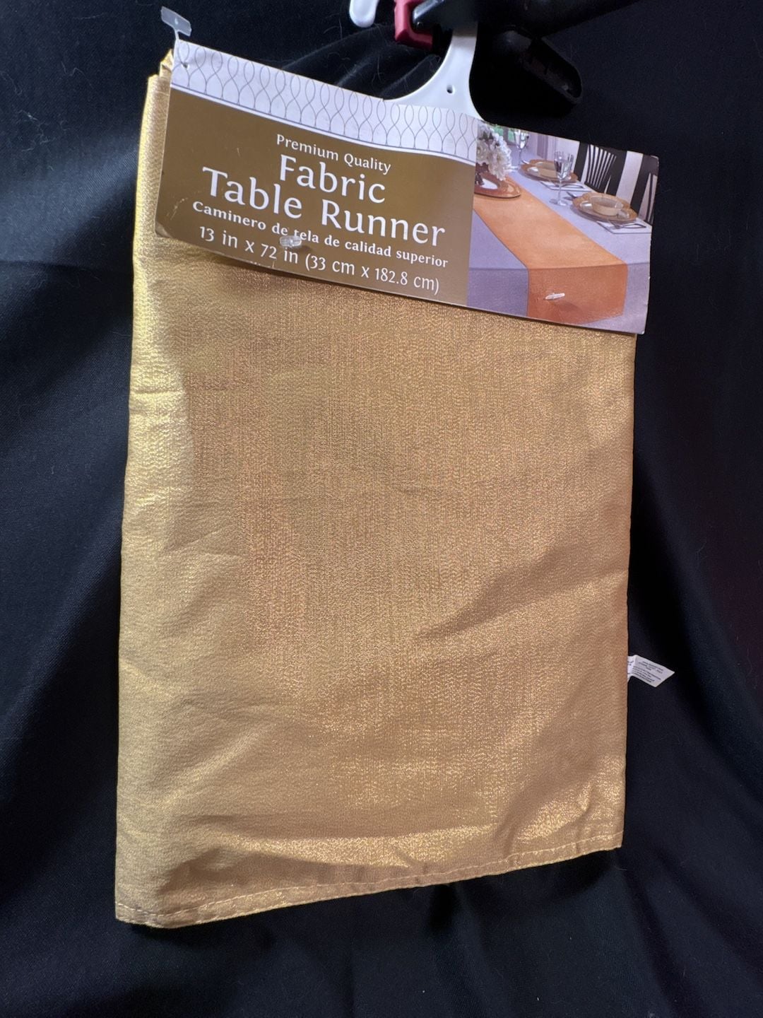Premium Quality Metallic Fabric Table Runner Gold 13 in x 72 in 3