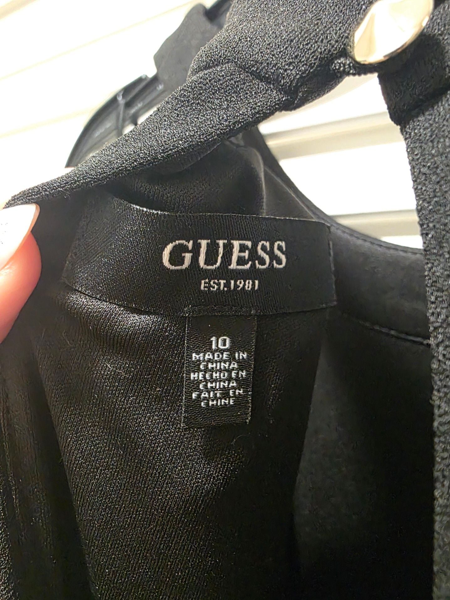 Guess Black Halter Neck Ruffle Hem Cocktail Homecoming Party Dress Size 10 6