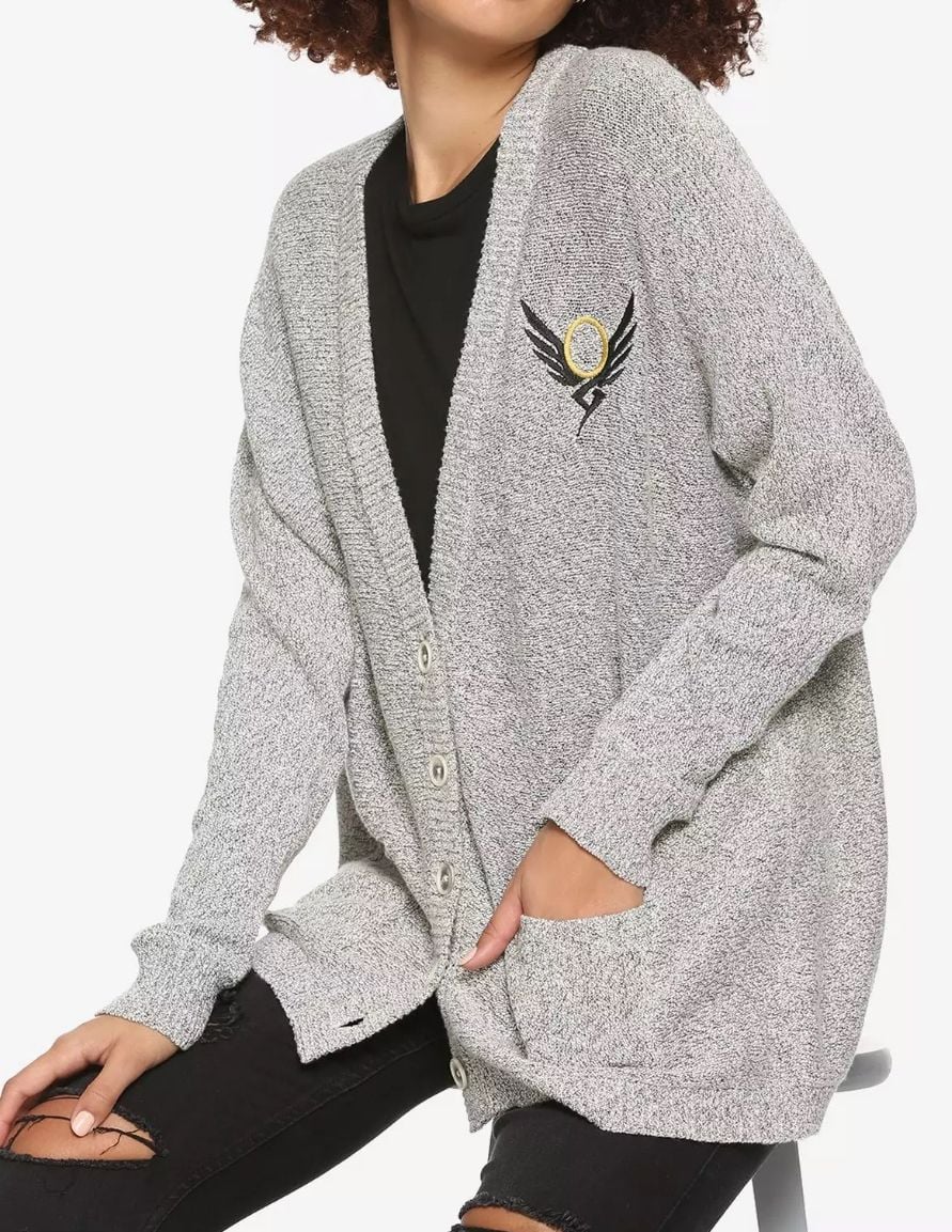Overwatch Mercy Cardigan Sweater with Embroidered Wing Logo by Her Universe 2