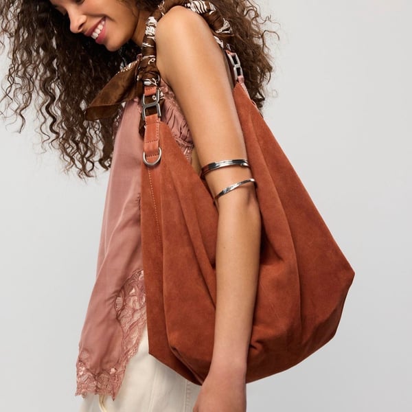 Suzie Suede Slouchy Oversized Tote Bag
