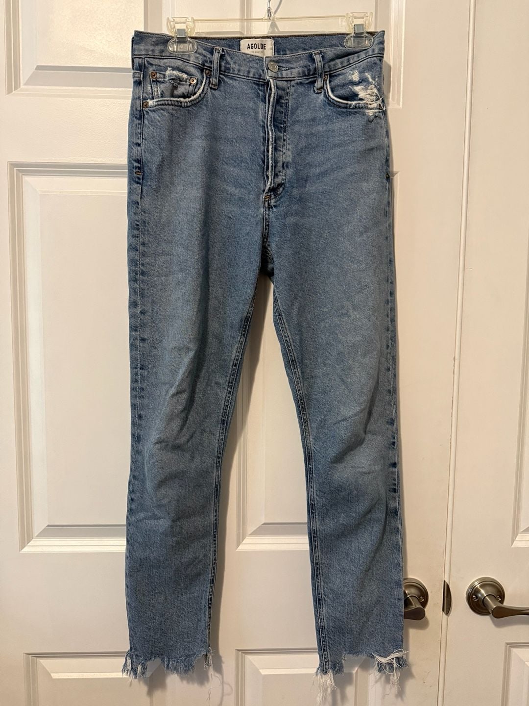 AGOLDE Nico High Rise Slim Fit Distressed Jeans Size 27 4