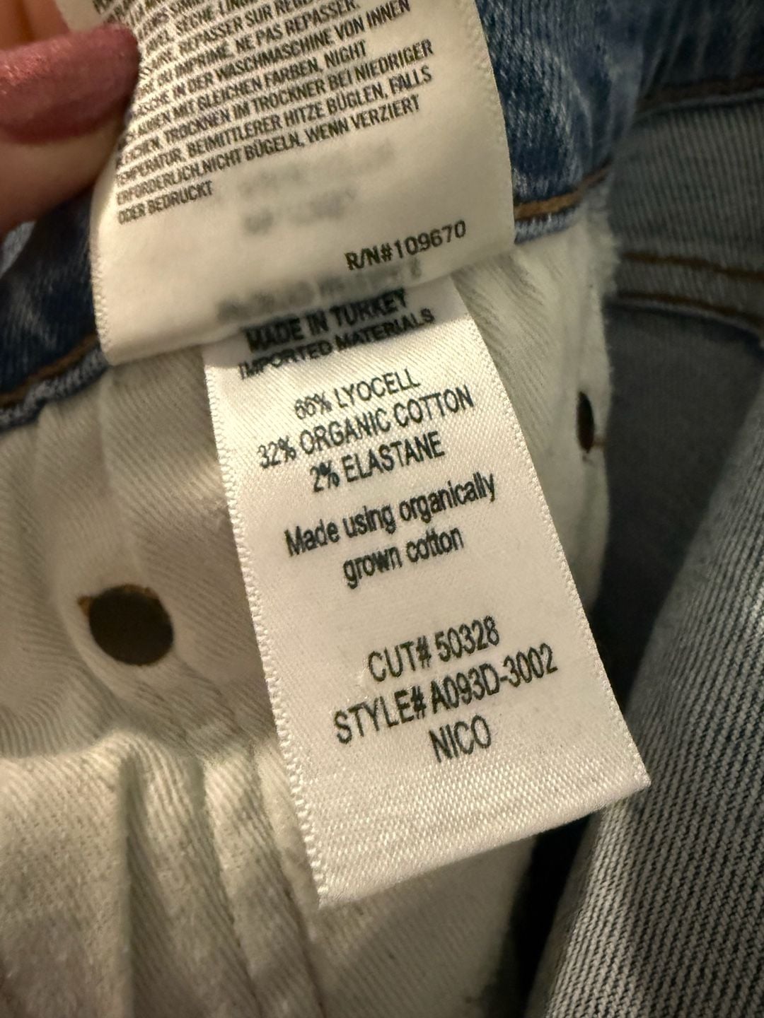 AGOLDE Nico High Rise Slim Fit Distressed Jeans Size 27 9