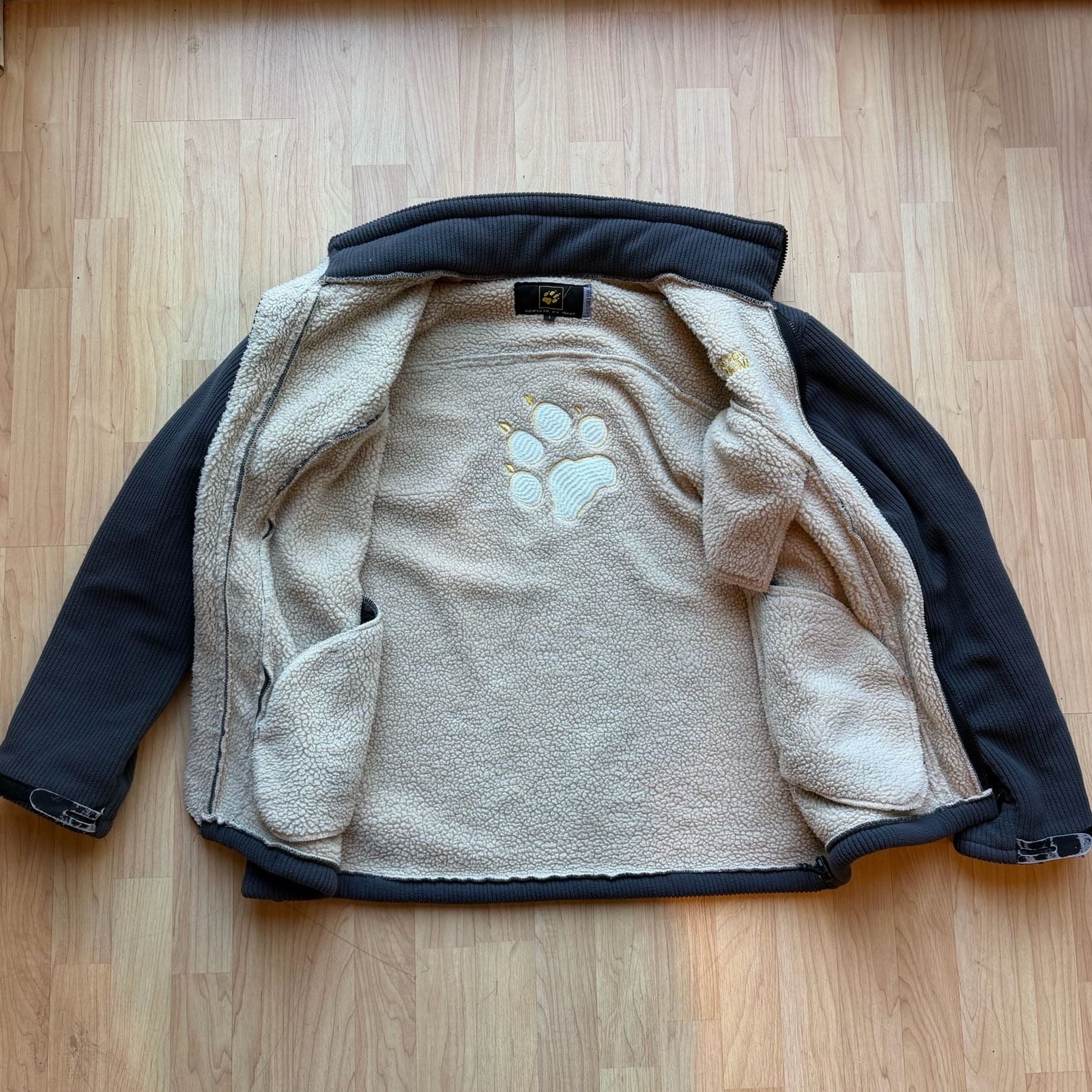 Jack Wolfskin Gray Blue Corduroy Heavy Sherpa-Lined Fleece Jacket Size L 6