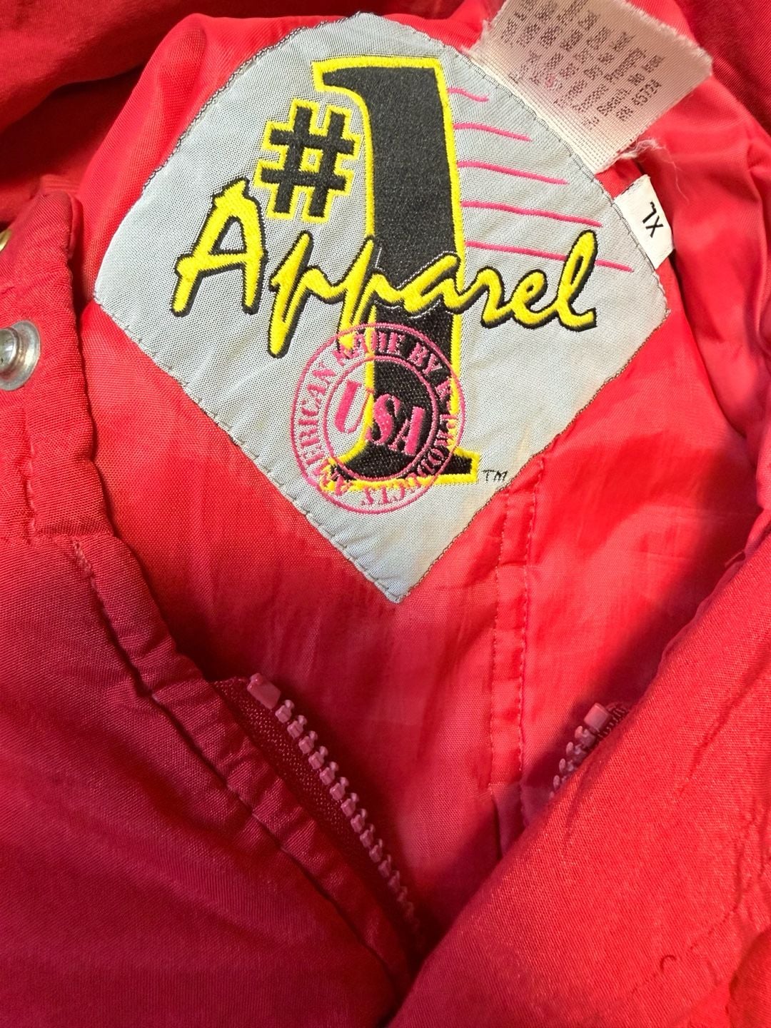 Vintage #1 apparel Wisconsin Badgers Red Hooded Puffer Jacket made in usa 4