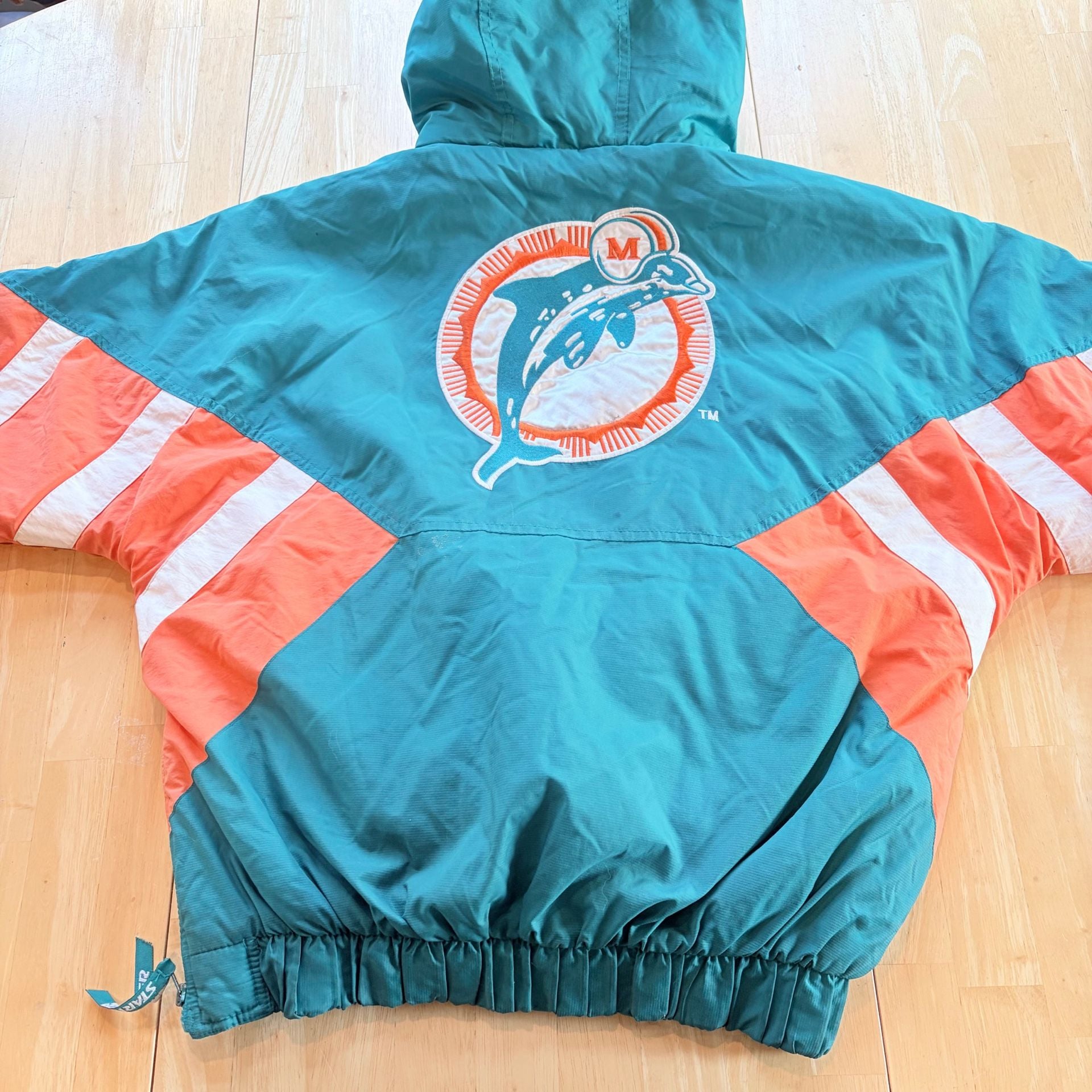 Vintage 90s NFL Pro Line Authentic by Starter Miami Dolphins Anorak Puffer Jacket M 6