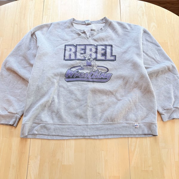 Russell Athletic Rebel Wrestling Graphic Crewneck Sweatshirt Gray XL