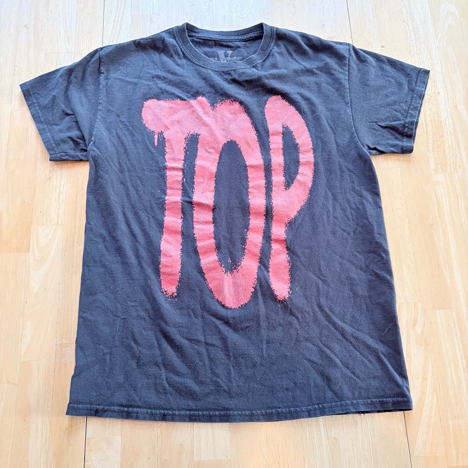 Vlone x NBA Youngboy Top T-Shirt Black Red 3