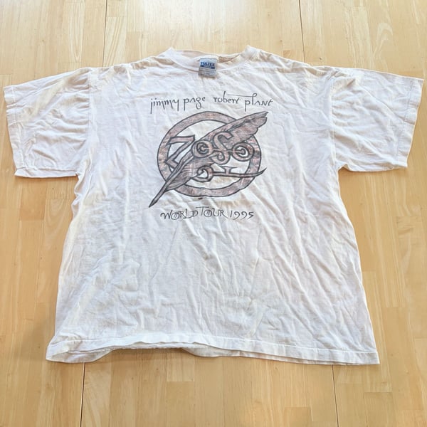 Vintage 1995 Jimmy Page Robert Plant Zoso World Tour Band T-Shirt XL