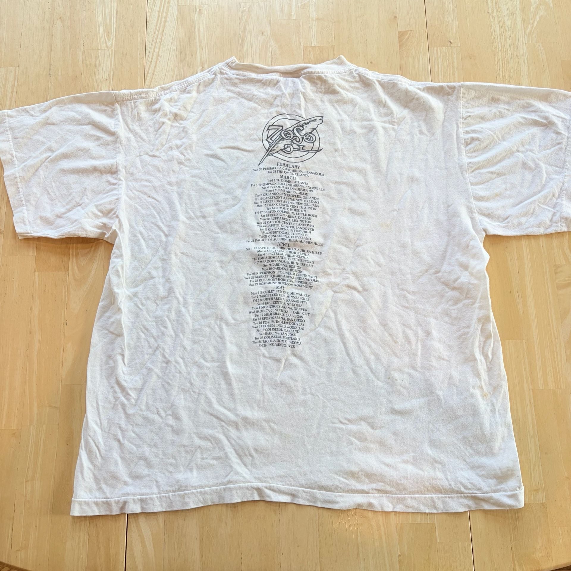 Vintage 1995 Jimmy Page Robert Plant Zoso World Tour Band T-Shirt XL 5
