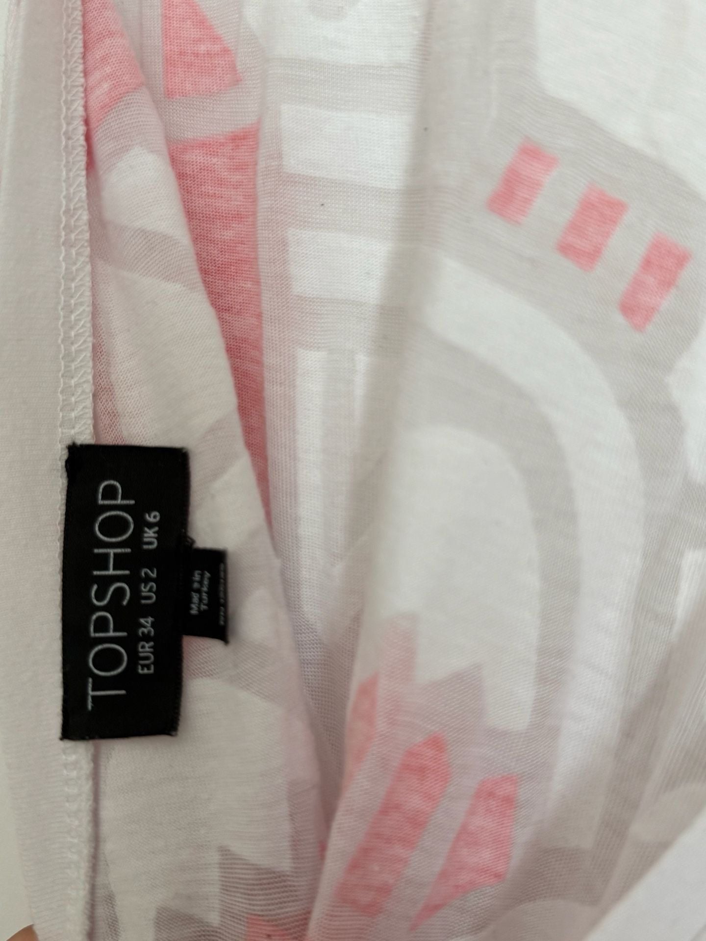 Topshop Pink and White Geometric Print Sleeveless Maxi Dress 4