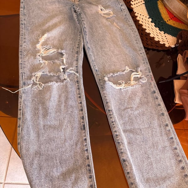 Altard State Hidden Jeans Los Angeles Distressed Straight Leg Light Wash Jeans Size 27