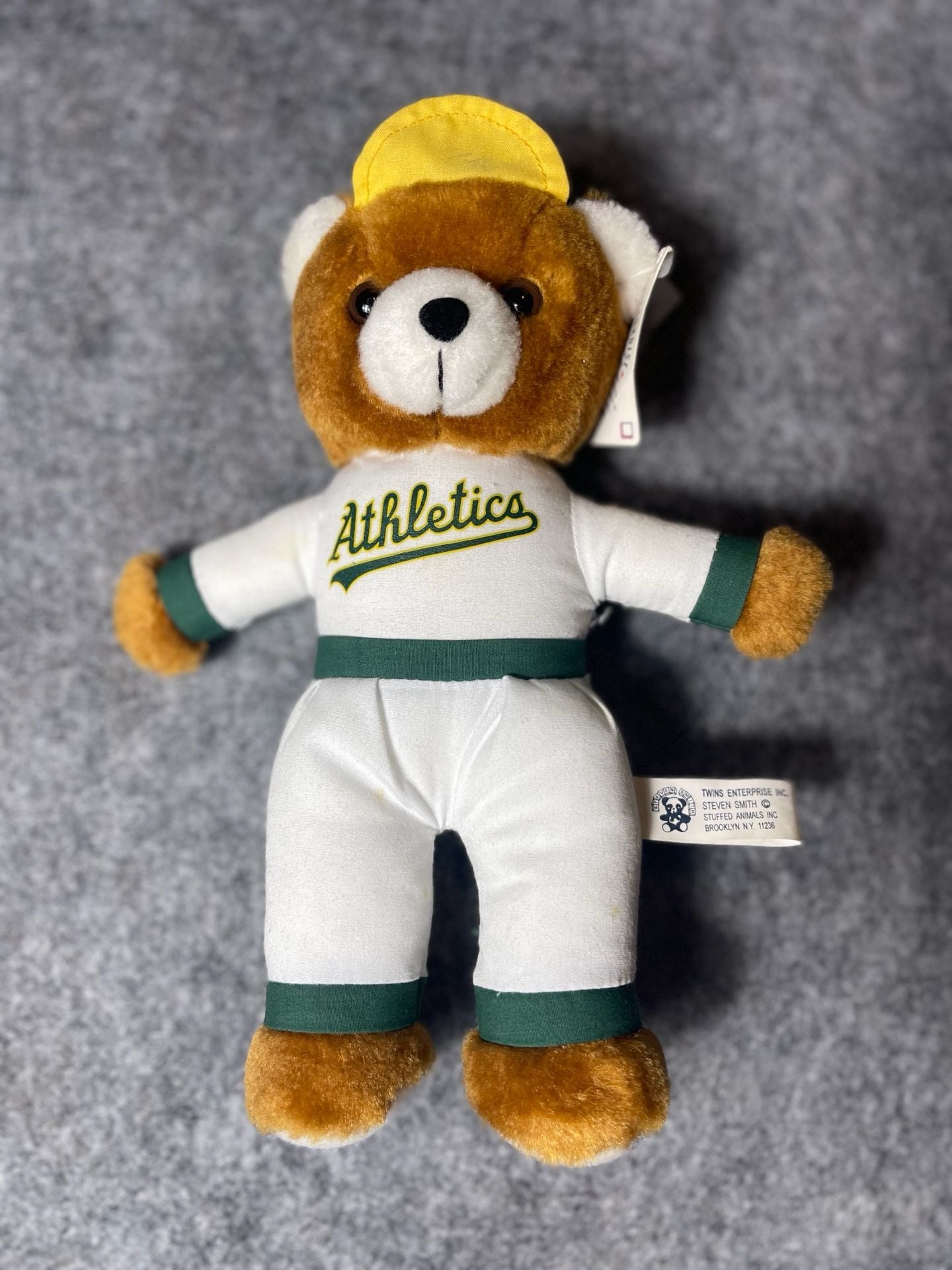 Vintage Oakland Athletics MLB Baseball Teddy Bear Steven Smith Stuffed Animal 1
