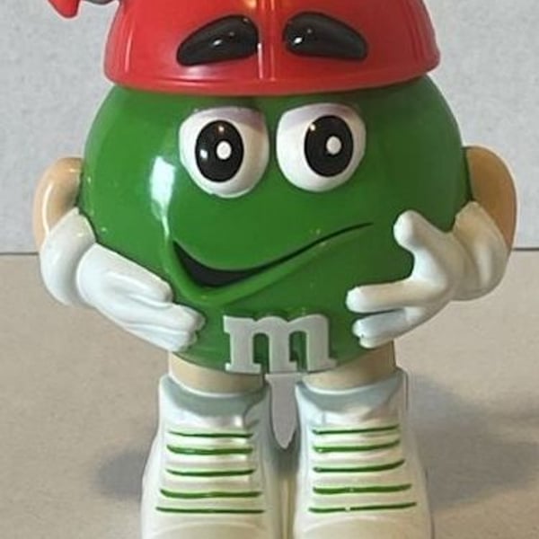 M&M's Green Character Valentine / Cupid Figurine Candy Dispenser with Arrow Hat