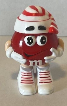 M&M's Red Character Holiday Candy Dispenser with Striped Hat 1