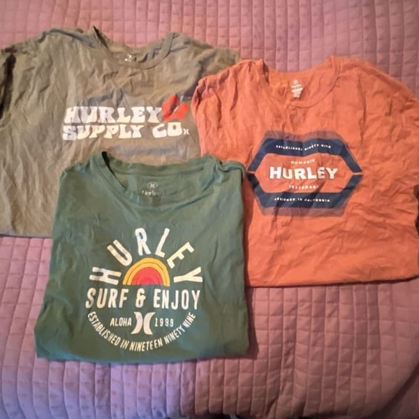 Hurley Men's T-Shirt Lot of 3 Surf Graphic Tees Size Medium