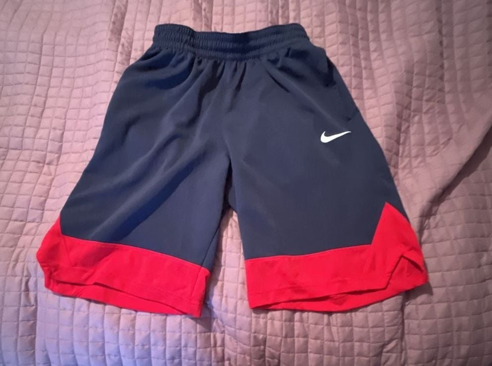 Nike Dri-FIT Navy Blue and Red Athletic Shorts Size S 2