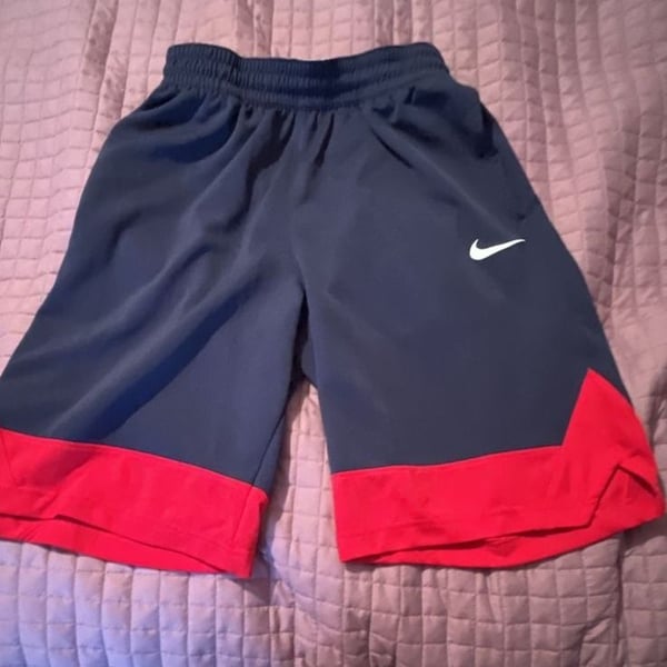 Nike Dri-FIT Navy Blue and Red Athletic Shorts Size S