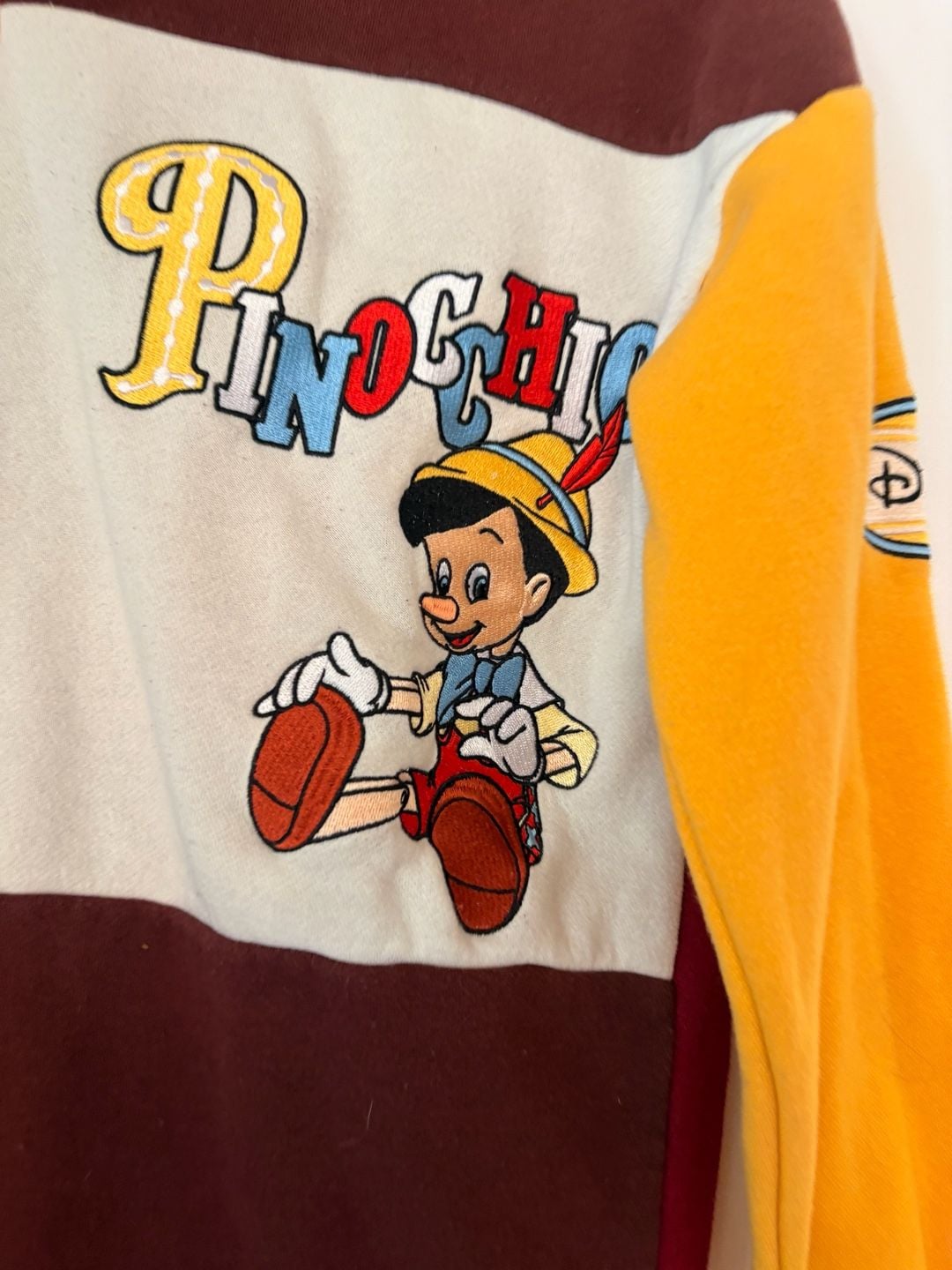 Disney Pinocchio Retro Color Block Crewneck Sweatshirt Size XS 2