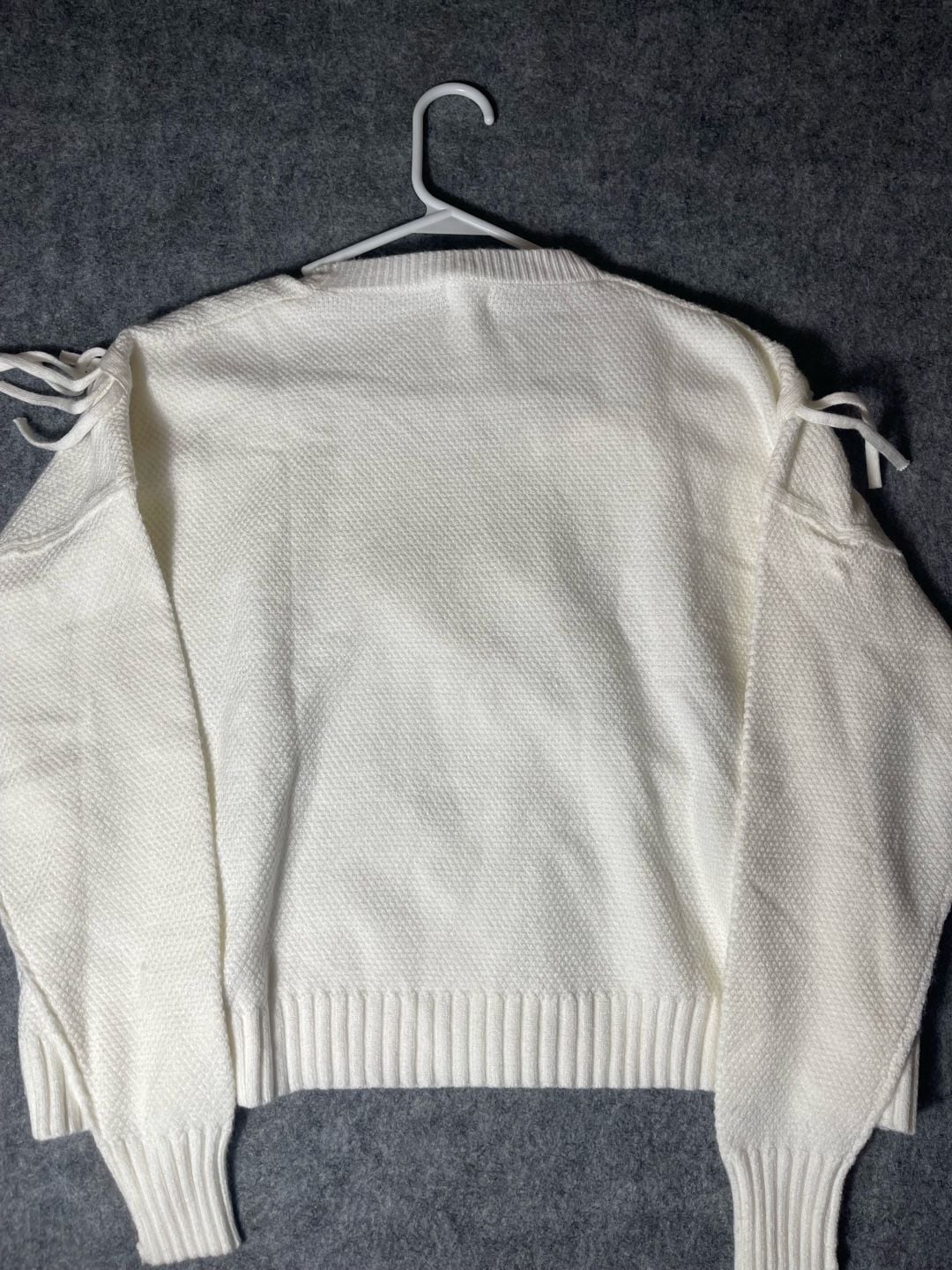 West of Melrose Womens Small Cream Fringe Crew Neck Sweater New With Tags 4
