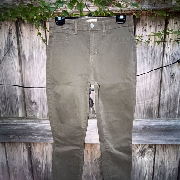 L'Agence Margot High Rise Skinny Olive Night Green Jeans Size 28