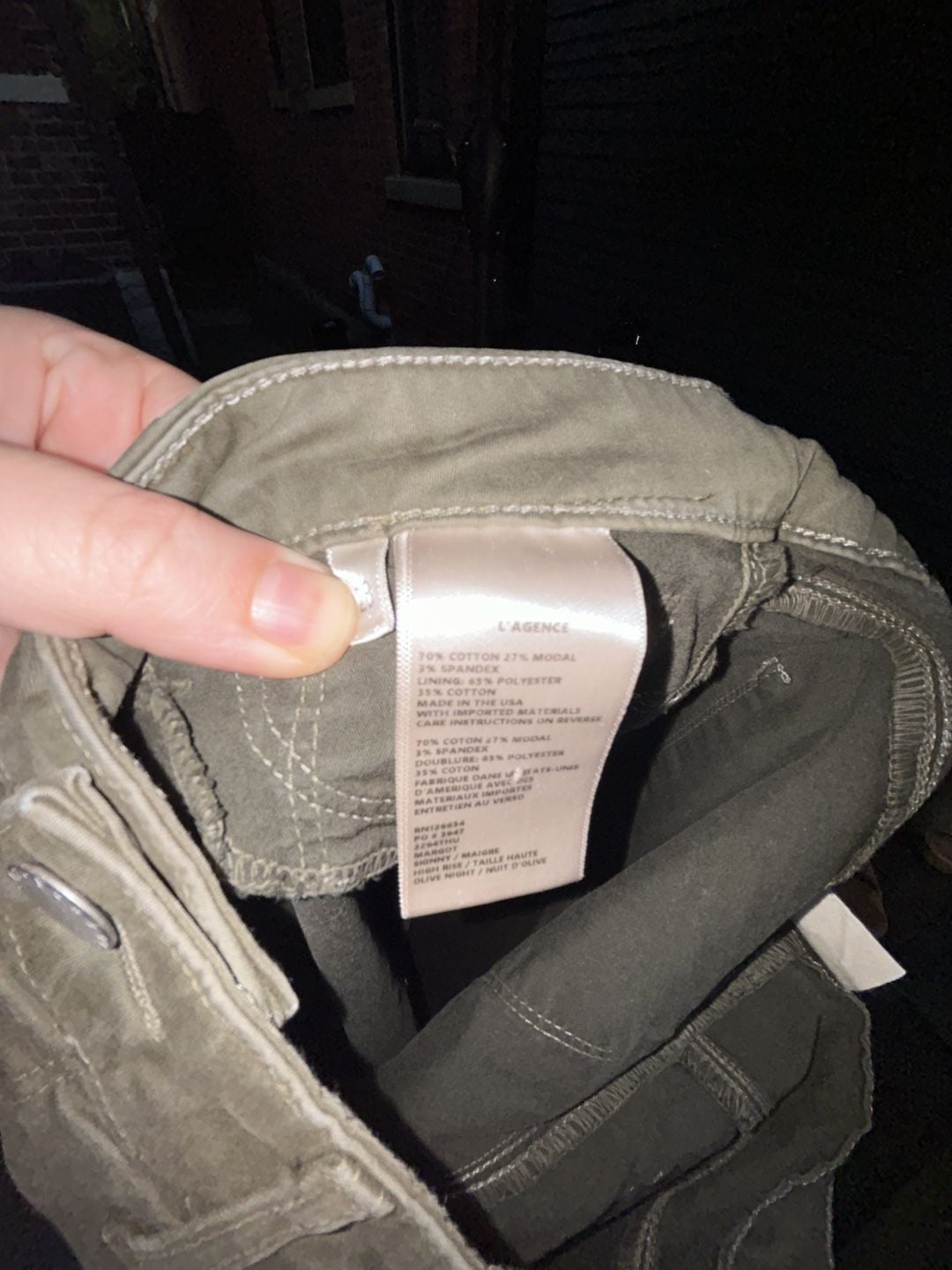 L'Agence Margot High Rise Skinny Olive Night Green Jeans Size 28 6