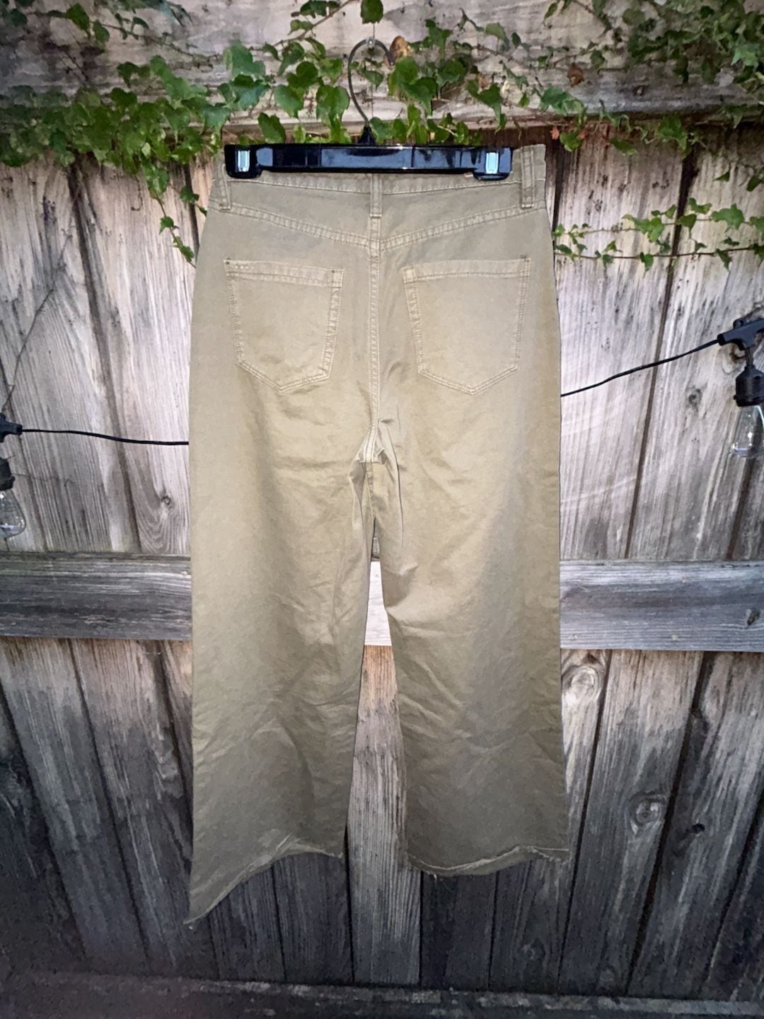 BlankNYC The Franklin Ribcage Wide Leg Pants Size 26 Olive Green 4