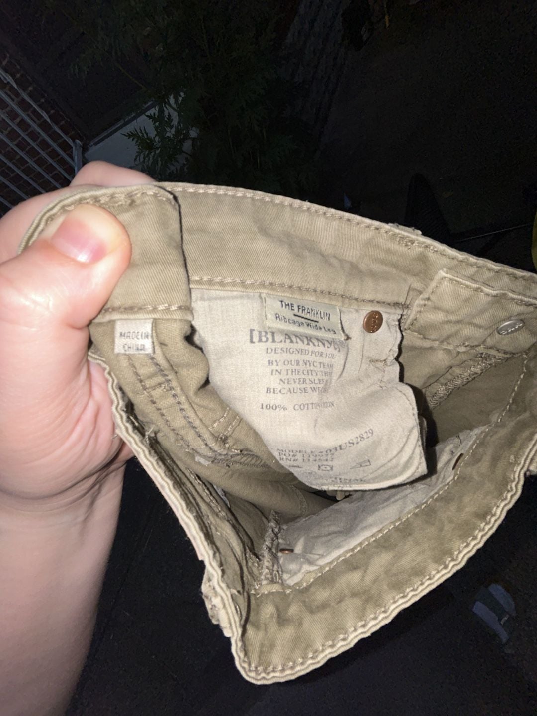 BlankNYC The Franklin Ribcage Wide Leg Pants Size 26 Olive Green 5