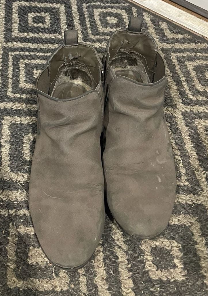 Gray Chelsea Ankle Boots with Side Zipper 2