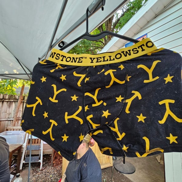Yellowstone Men's Boxer Briefs Black Yellow Y Star Logo Small