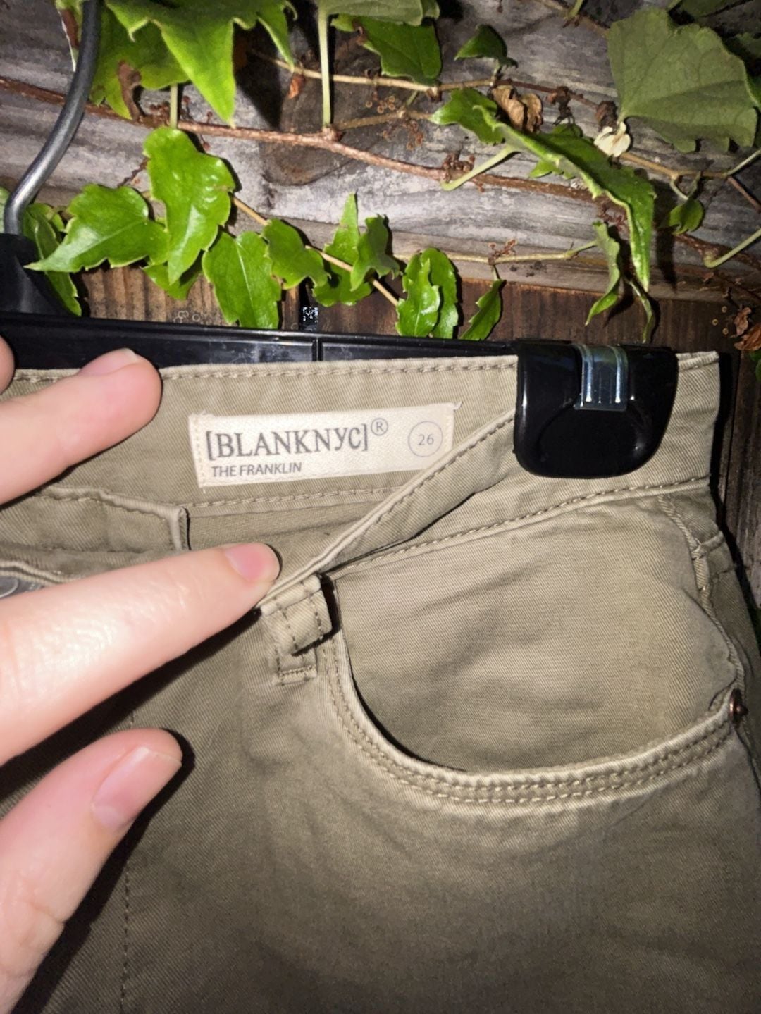 BlankNYC The Franklin Ribcage Wide Leg Pants Size 26 Olive Green 3
