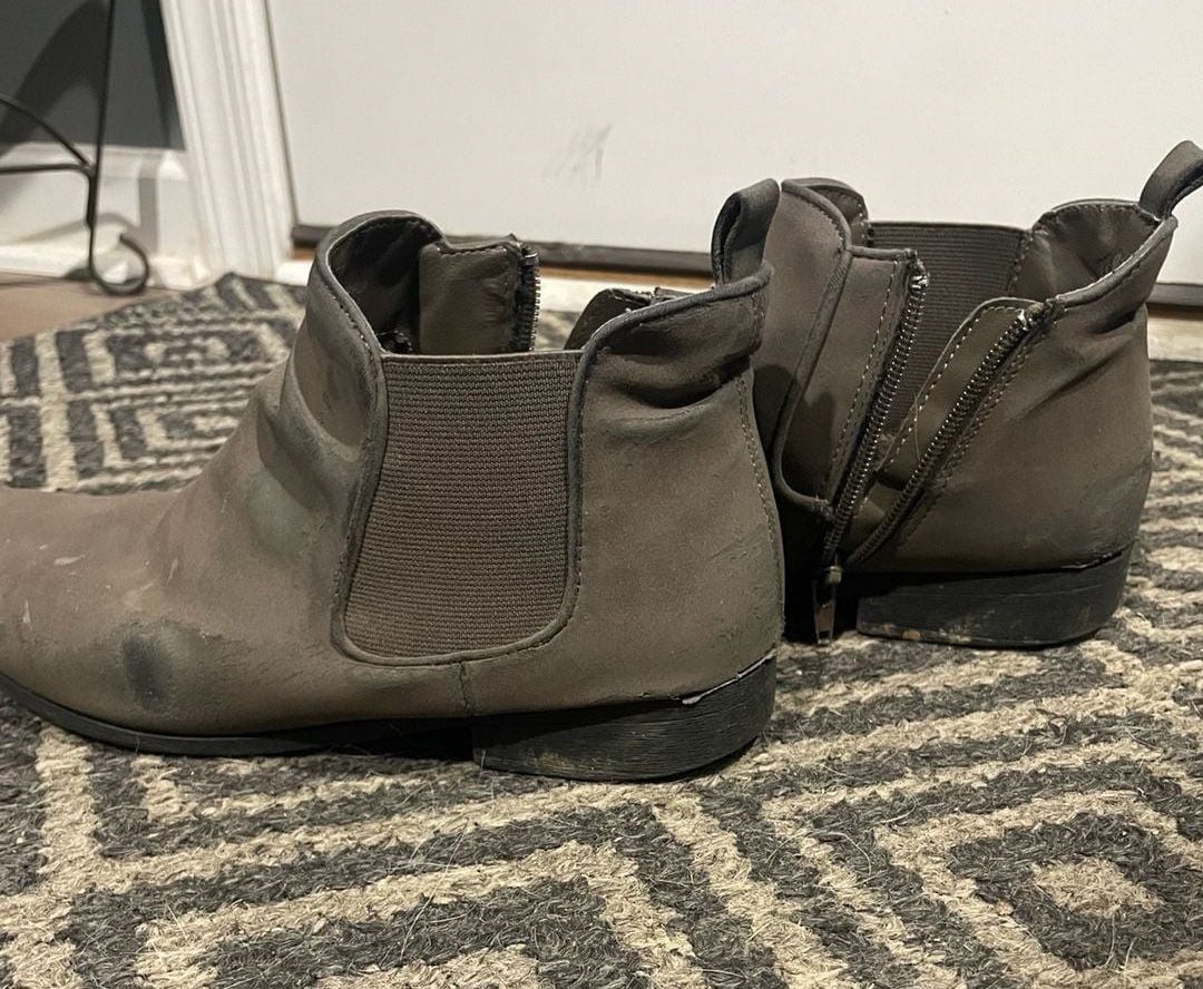 Gray Chelsea Ankle Boots with Side Zipper 3