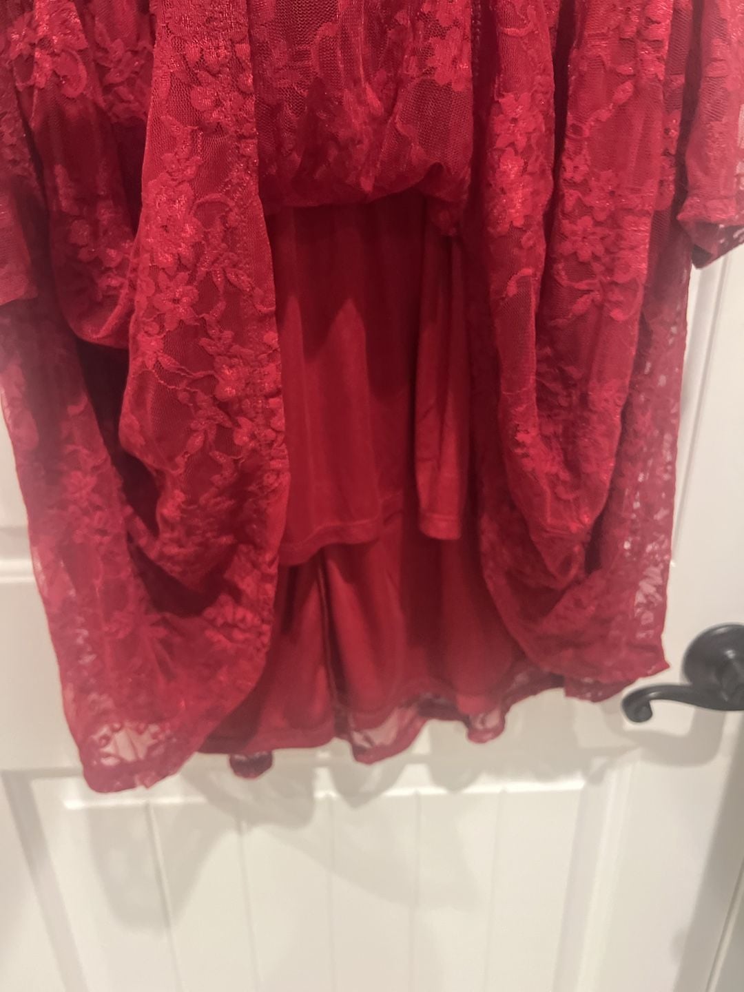 Torrid Red Stretch Lace Cold Shoulder Babydoll Blouse Size 1 4