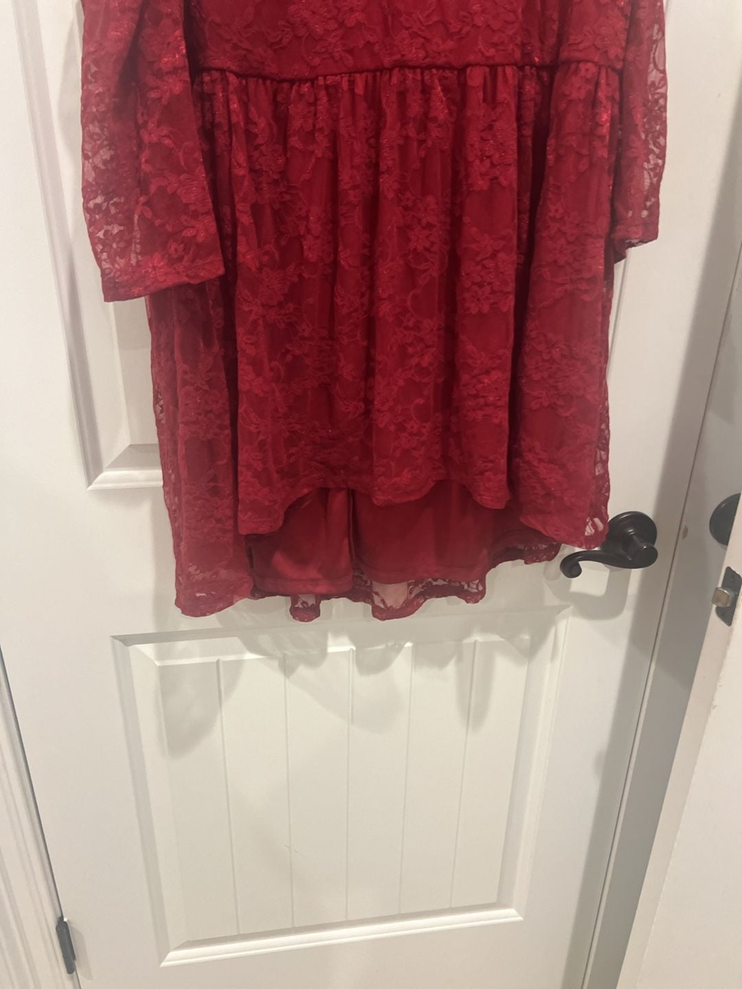 Torrid Red Stretch Lace Cold Shoulder Babydoll Blouse Size 1 5