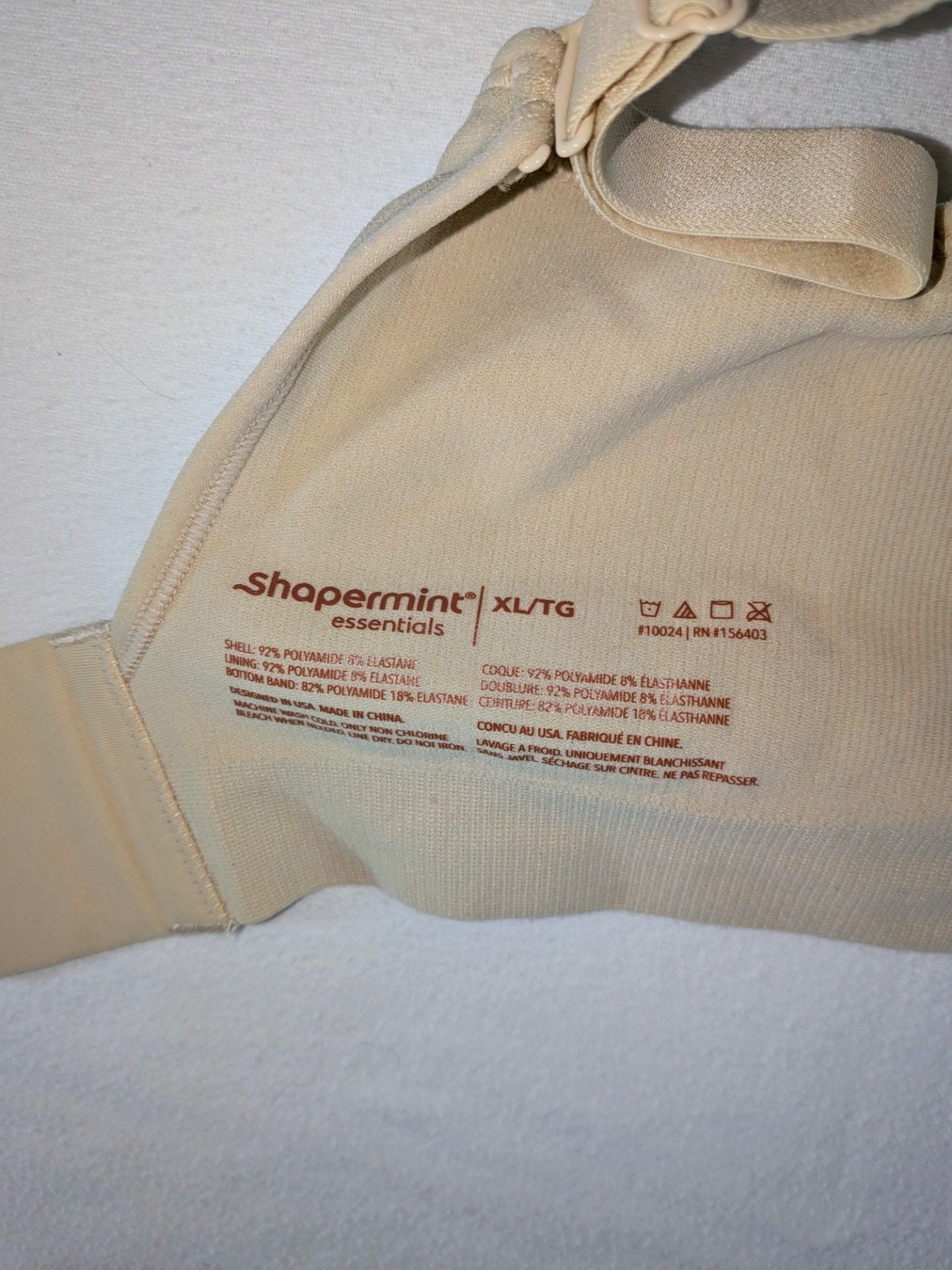 NWOT Shapermint Essentials Everyday Wireless Shaping Bra Beige XL/TG 3