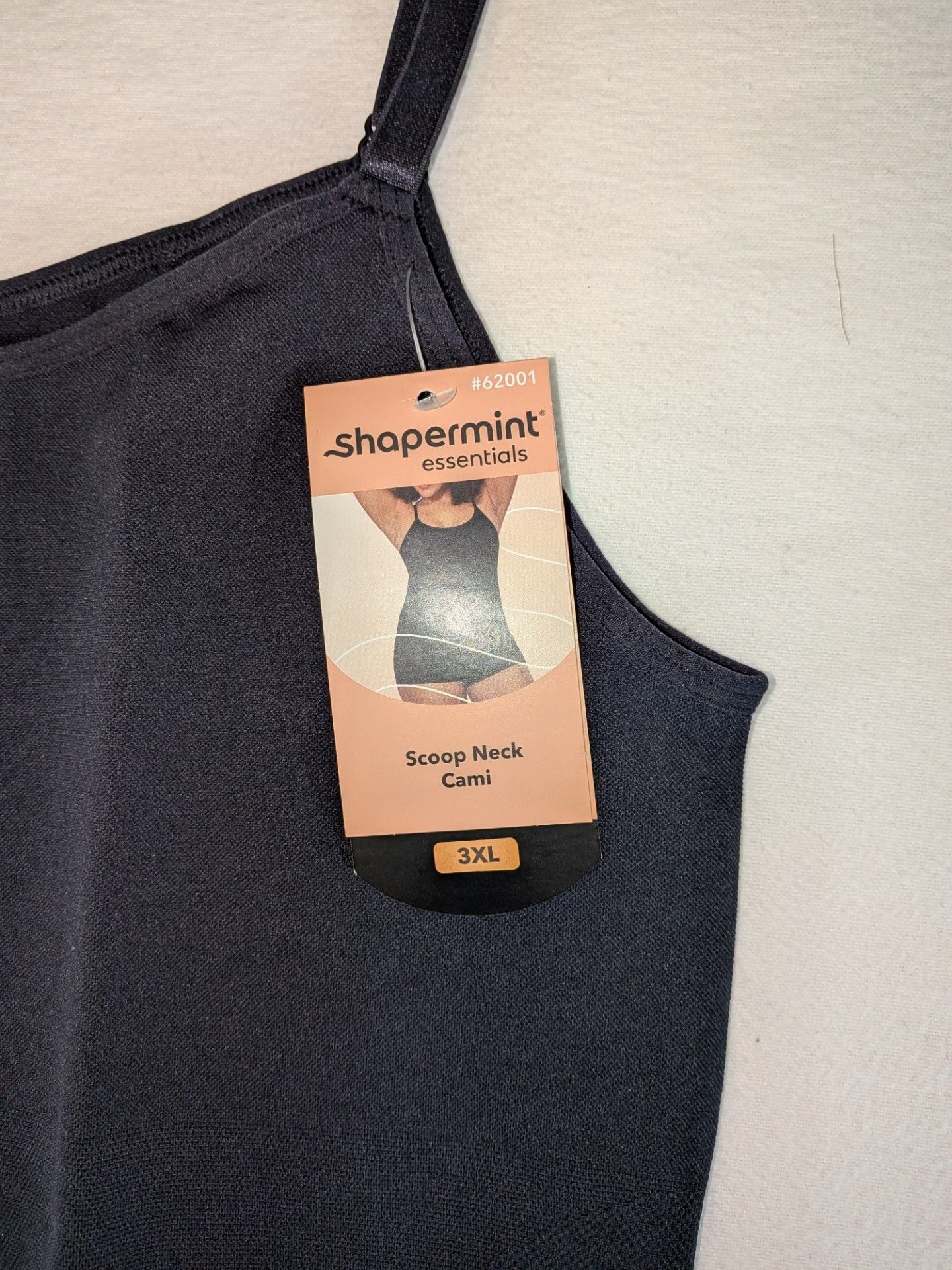 NWT Shapermint Essentials Scoop Neck Cami Black Size 3XL 3