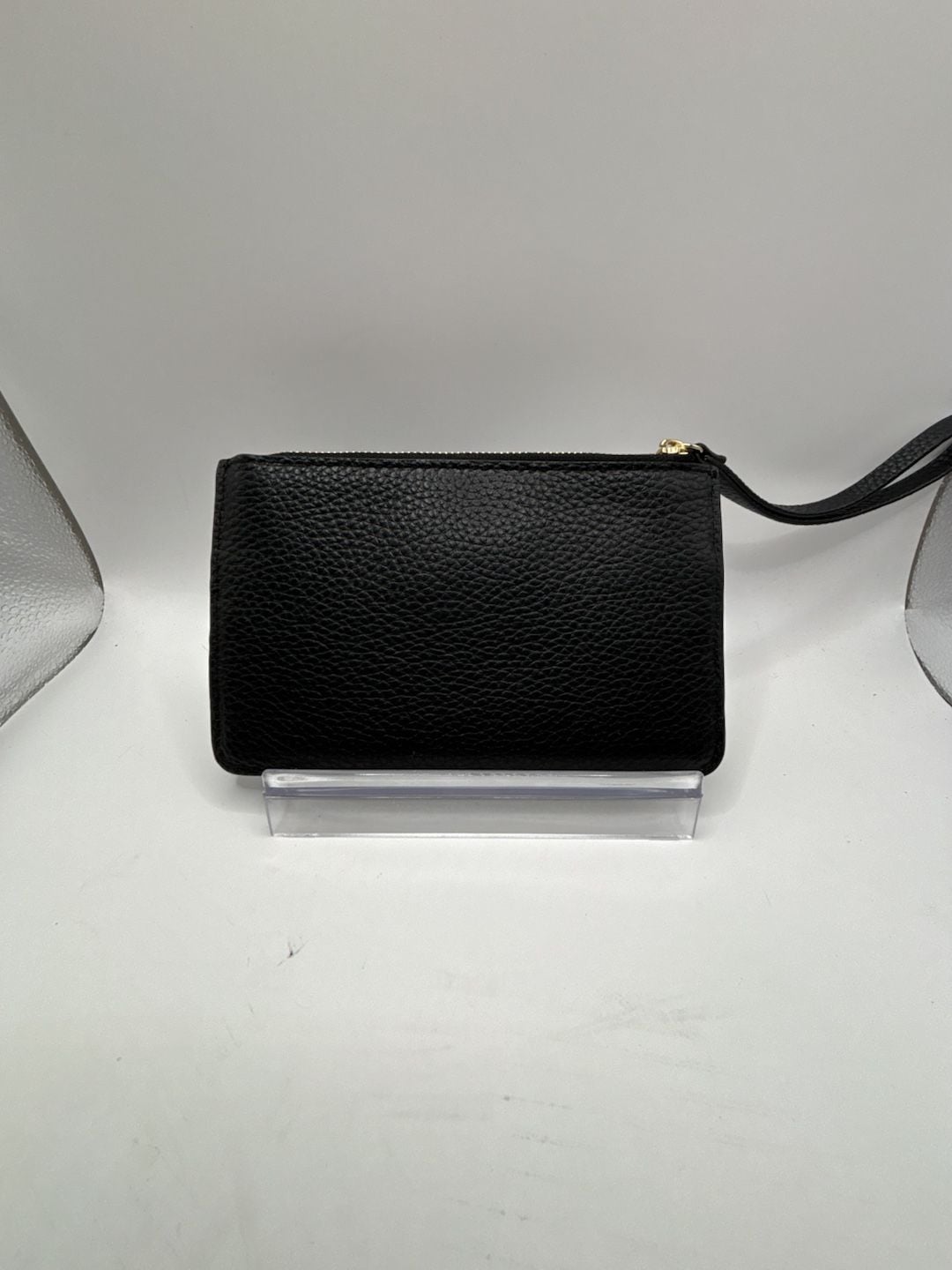 Kate Spade Black Pebbled Leather Zip Wristlet Wallet with Front Pocket 4