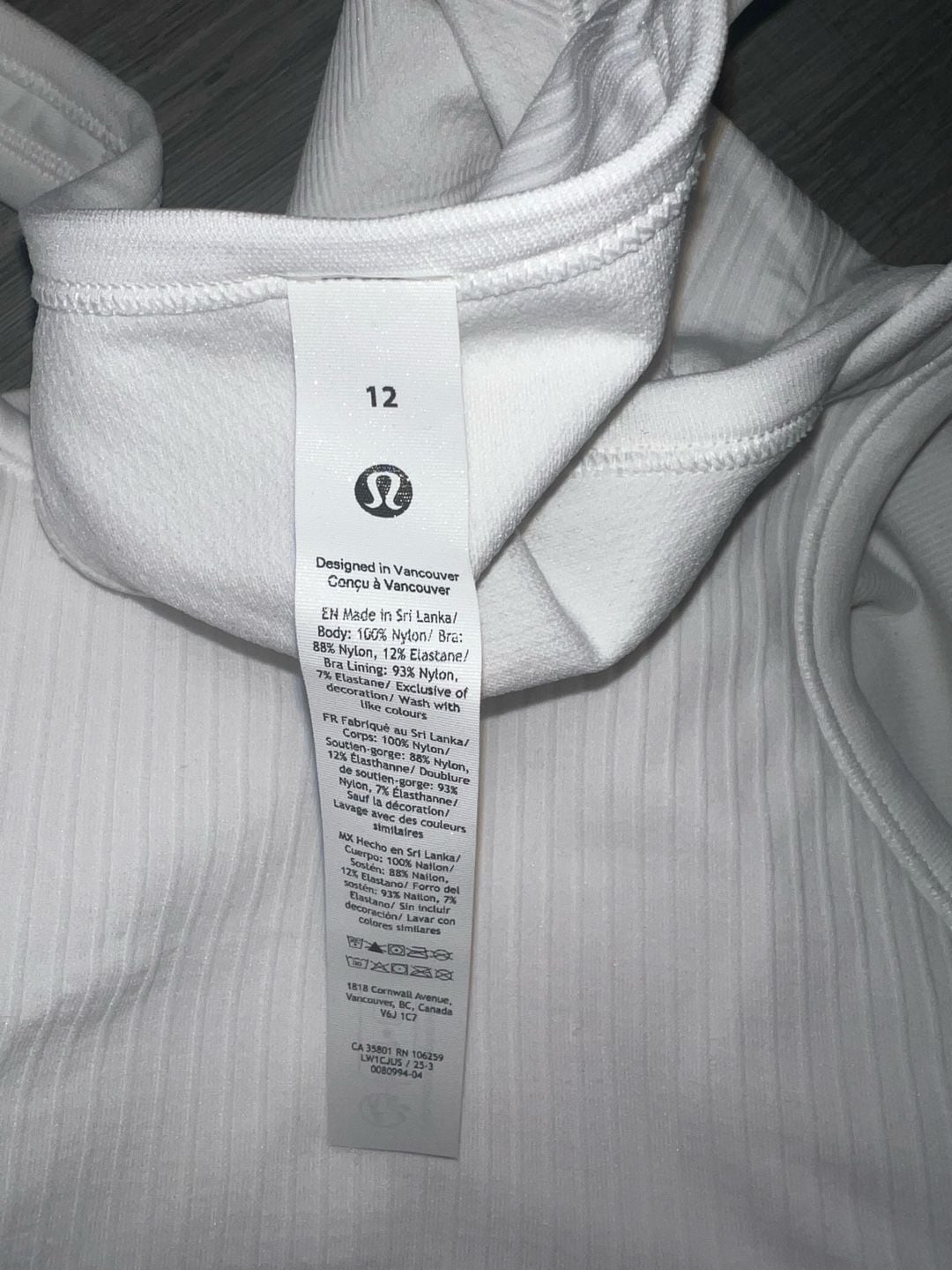NWT Lululemon Ebb to Street Cropped Racerback Tank Top White Size 12 6