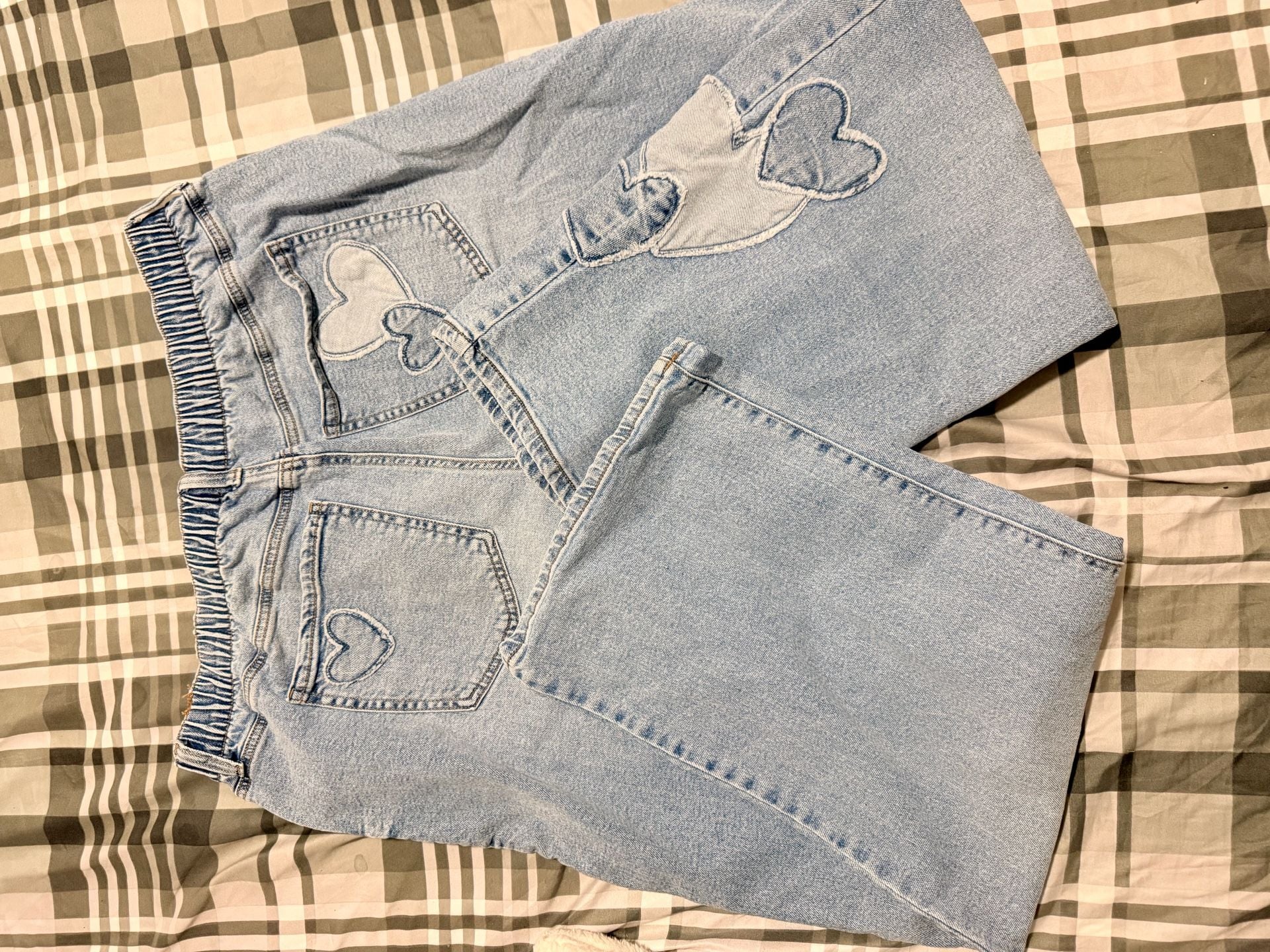 No Boundaries Heart Print Wide Leg Jeans Size XXL 20 4